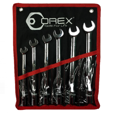 Orex 6PC FLEXIBLE COMBINATION WRENCH SET (10MM, 12MM, 13MM, 14MM, 17MM, 19MM)